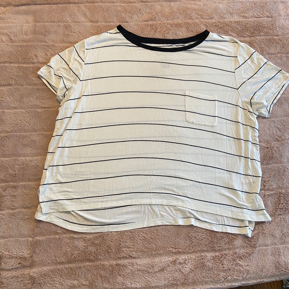 Striped off shoulder shirt